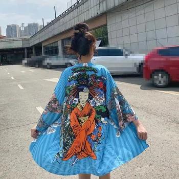 Kailis Japonų Kimono Vasarą Megztinis Kimono Yukata Moteris, Vyras Vasarą Laisvi Plonas Išorinis Drabužis Mujer Haori Cardigan