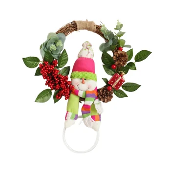 Kalėdinis Namų Dekoras Sienų Apdailai Ornamentu Modeliavimas Netikrą Gėlių Kabo Vainikas Durų Kabo Dirbtinių Augalų Pakabukas