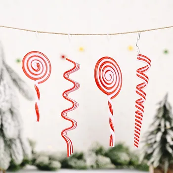Kalėdinė Dekoracija Saldainis Kūrybos Raudonos Ir Baltos spalvos Saldainiai Pakabukas Kalėdų Medžio Kabantys Papuošalai, Namų 2021 Naujųjų Metų Šaliai Dovana