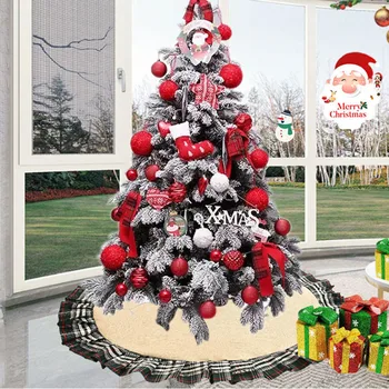 Kalėdų Eglutė Sijonas Lininis Grotelės Medis, Kiliminė Danga, Kalėdos Grindų Papuošalai Home Hotel Kalėdų Medžio Sijonai Naujųjų Metų Dekoras