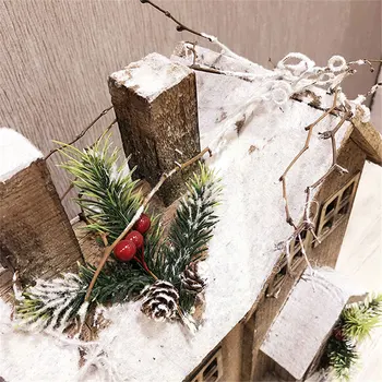 Kalėdų Kalendoriaus Namus Atostogų Dekoro Rankų Darbo Mediniais Ornamentais Žiemos Kotedže Kalėdų Medžio Apdaila Kūrybinės Amatų Dovanos