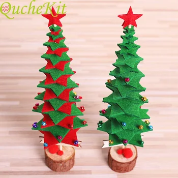 Kalėdų Medžio Amatų, Apdailos neaustinis Audinys Žvaigždes+Mediniais Desktop Mini Kalėdinė Dekoracija Ornamentu Raudona/Žalia