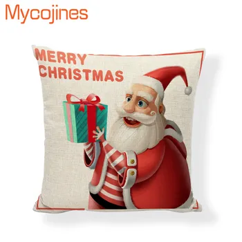 Kalėdų pagalvę padengti Jojimo dviračiu Santa Claus pagalvėlės Dangtis namų dekoro Dovanos Tika Mesti Pagalvės atveju Ekologiškų automobilių Sofos pagalvę