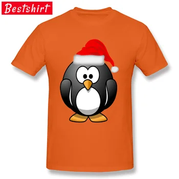 Kalėdų Pingvinas Mielas Animacinių filmų Tee Marškinėliai Studentų Normalus Rankovės Whirt T Shirts Juokingas JAV Armijos Aukštos Kokybės Prekės T-Shirt Vyrai