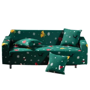 Kalėdų Spausdinti Ruožas Sofa-lova, Viršelis Minkštas Elastingas neslidus Viskas įskaičiuota Pagalvėlė Kambarį 
