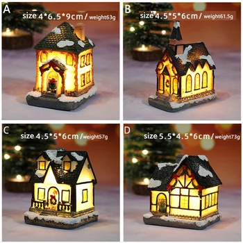 Kalėdų Žiburiai Dervos Miniatiūriniai Namas Baldai LED Namas Papuošti Kūrybos Kalėdų Dovanos Apšvietimo Šalies Namų Dekoro