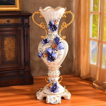 Kambarį dekoruoti keramikos vaza stiliaus iškrovimo Namų Dekoravimo kambarį prabangių apdailos didelis grindų vazos
