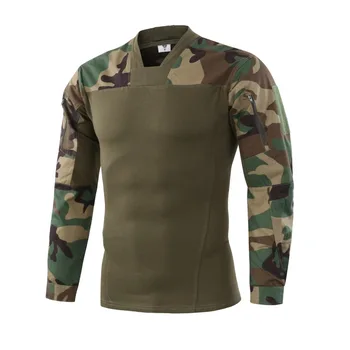Kamufliažas Karinis Taktinis Kovoti Su T-Shirt Vyrai Jėga Multicam Camo Armija Ilgomis Rankovėmis Marškinėliai Pėsčiųjų Laipiojimo Fotografavimo Uniformos