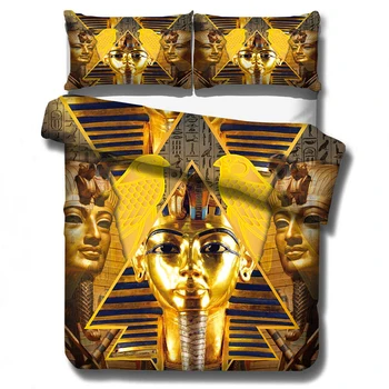 Karalienė Egiptas 3D Patalynės Komplektas Antklodžių užvalkalus Afrikos Moteris Nacionalinės Stiliaus Šalikas Patalynės Komplektai Patalyne, Patalynė (NE Lapas)04
