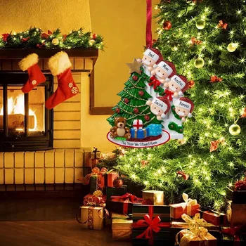 Karantino Kalėdų Gimtadienius Šalis Dekoro Dovanų Asmeninį Produktą Išgyveno Šeimos Medis Kabinti Ornamentu Dekoras