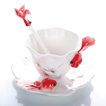 Karosas emalio tapybos porceliano kavos puodelio kūrybos Arbatos Puodelio Keramikos Taurės Europos mados mėgėjams kavos puodelio
