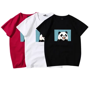 Karšto Mados Naujų Animacinių filmų Panda Print T-Marškinėliai Moterims\ \ 's Viršūnes Paprastas Atsitiktinis Apvalios Kaklo trumparankoviai Tees