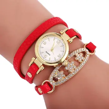 Karšto nacionalinės stiliaus odinis žiūrėti wrap aplink elegancija laikrodis moterims, didmeninė laikrodis ilgas dirželis laikrodžiai
