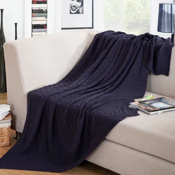 Karšto pardavimo aukštos kokybės medvilnės pledas, smėlio, ruda, pilka, mezgimo antklodė lova/home sofa cover antklodės pavasario žiemos cobertor