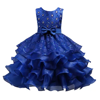 Karšto pardavimo korėjos versija big girl pynimas suknelė vasarai, vaikų lankas multi-layer nėrinių suknelė