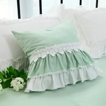 Karšto pardavimo prabanga korėjos princesė ins stiliaus nėrinių lova sijonas medvilnės antklodė padengti keturių dalių patalynės patogus