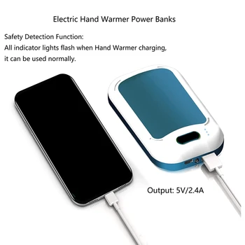 Karšto Rankas 7800MAh USB Power Bank＆Žibintuvėlis Šildytuvas Kempingas Šilčiau