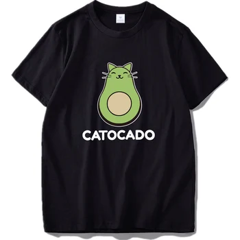 Katė Avokado T Shirt Spausdinti Kūrybinis Dizainas Catocado Mielas Kawaii Grafinis Marškinėlius Medvilnės Minkštas Tee