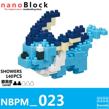 Kawada Nanoblock Pokemon Pikachu NBPM-020 Vaporeon 140pcs Anime ir Animacinių filmų Diamond Blokai Mini Plytų Žaidimai Žaislai Naujas