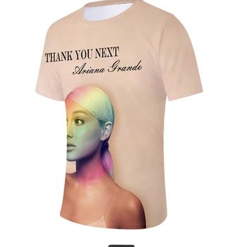 Kawaii 3D Ariana Grande Ačiū U Kitą Harajuku T-marškinėliai Moterims/Vyrams Drabužius 2019 trumpomis Rankovėmis Marškinėlius Kpop Viršūnes Hip-Hop Plius Dydis