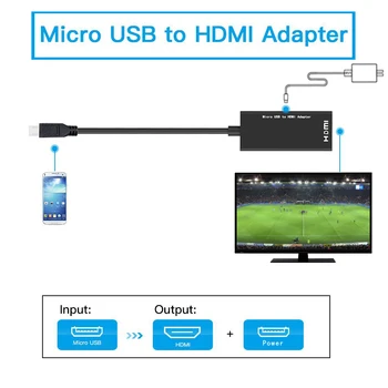 Kebidu Micro USB Į HDMI suderinamus Moterų Adapterio Kabelis, 1080P HD MHL Įtaisas HDTV Adapterius, Skirtus Samsung Galaxy HUAWEI