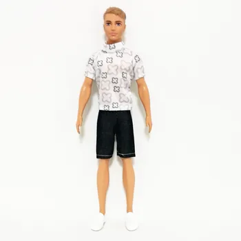 Ken Berniukas Draugas, Mada, T-Marškinėliai, Kelnės Rinkinys Barbie BJD Doll Drabužių Priedai Žaisti Namuose Padažu Vaikai