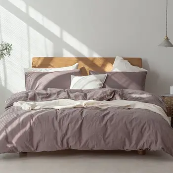 Keturių dalių komplektas medvilnės lova, odos draugiškas, minkštas ir paprastos medvilnės verpalai, dažyti, plauti medvilnės miegamasis keturių dalių komplektas