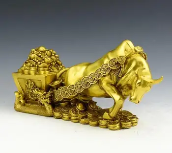 Kinija kolekcija Seiko graviravimas žalvario turto galvijų amatų statula