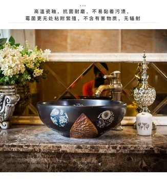 Kinija Praustuvas Art praustuvas Keramikos Skaitiklis Viršuje praustuvas Vonios Kriauklės Mėlynos ir baltos vonios kriaukle countertop