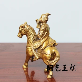 Kinija senas Bronzinė statula Ma Jis Hou vario statula reikmenys iš Fengshui
