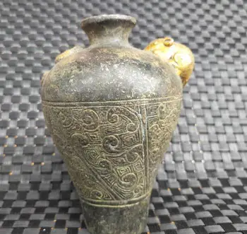 Kinijos archaize žalvario, gyvatė, žiurkė, bottl