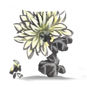 Kinijos dažai, tapyba gėlės Animacinių filmų kvadratinių Pagalvės užvalkalą Gėlių Spausdinti medvilnės poliesterio Minkšta Kėdė, sofa namo automobilių Sėdynės