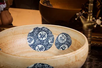 Kinijos Meno Rankų darbo Art praustuvas Keramikos Skaitiklis Viršuje praustuvas Vonios Kriauklės šiuolaikinės keramikos praustuvas rudos spalvos