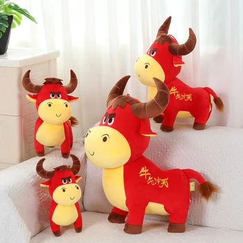 Kinų Zodiakas Jautis Galvijų Dizaino Pliušinis Žaislas Įdaryti Lėlės Namų Puošybai Vaikas Dovana