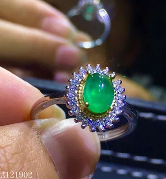 KJJEAXCMY boutique jewelryar 925 Sidabras-inkrustacijos Gamtos Perlas, Smaragdas Mergina Žiedas Paramą Nustatymo