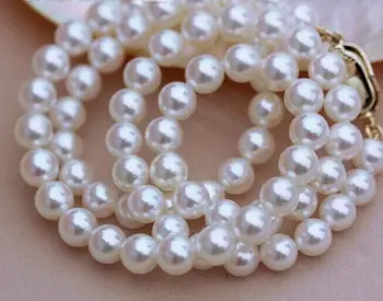 Klasikinis 11-12m baltos spalvos gėlavandenių perlų vėrinį 18inch 925s