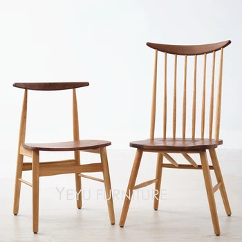 Klasikinis Modernus Dizainas, Kietas Ąžuolo ir Kieto Riešuto medinių Valgomojo Kėdė Europoje Paprastos Konstrukcijos Medinės Kėdės, Riešutmedžio medienos kėdė 1PC