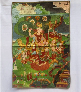 Kolekcines Tradicinio Tibeto Budizmo Nepale Thangka Budos paveikslų ,Didelis dydis Budizmas šilko brokatas tapybos p002555