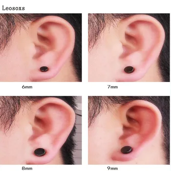 Korėjos versija magnetito vyras be pradurtas ausis juoda titano plieno ausies įrašus punk netikrą ausies smeigės magnetas ausies smeigės