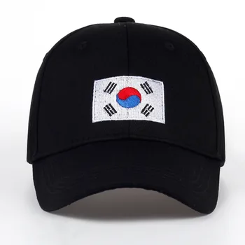 Korėjos Vėliavos Beisbolo kepuraitę Vyrai Moterys Snapback Hip-Hop Skrybėlę Medvilnės Juodas 5vnt/daug