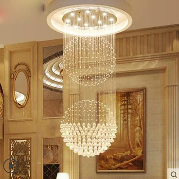 Krištolo sietynas kambarį šviesos turas Villa mansarda dvigubą laiptai šviesos fojė loft restoranas, šviesos, modernios led lempos