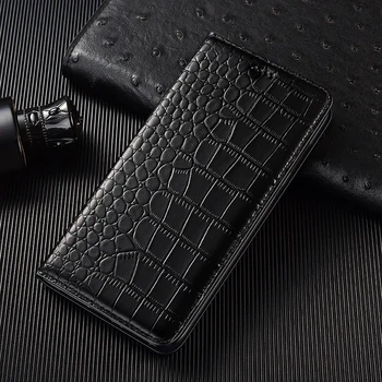 Krokodilas Grūdų Flip Telefonas, Odinis dėklas, Skirtas ZTE Aksonas 7 Mini Max C2016 C2017 2017 2018 Oda Verslo