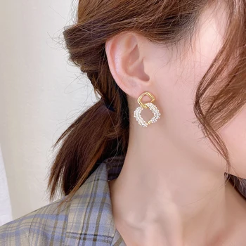 Kshmir 2020 Naujas S925 auskarai moterų aikštėje metalo paprasta auskarai geometrinis aikštėje temperamentas eardrop auskarai papuošalai