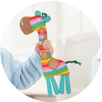 Kūdikio Barškutis Dovana Mielas Animacinių Filmų Žirafa Vaivorykštė Įdaryti Minkštas Pliušinis Žaislas Žirafa Naujos Praktinės Saugos Vaikai