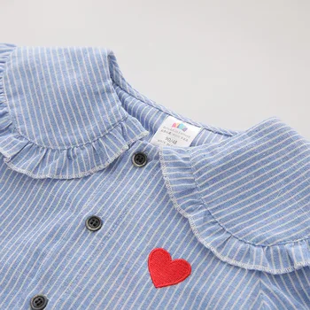 Kūdikiui dryžuotas ilgomis rankovėmis marškinėliai rudenį 2021 naujų mergaičių, vaikų drabužiai, vaikų Atvartas marškinėliai tx-a167