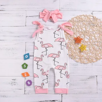 Kūdikių romper 2019 naujagimių Medvilnės baby girl drabužiai animacinių filmų spausdinti drabužius lankas-hairband 2VNT kūdikiams, kūdikių kostiumai