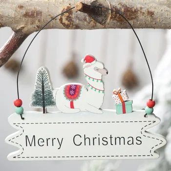 Kūrybos Mediniai alpaka laišką kortelės laikysena Kalėdų medžio apdaila Linksmų Kalėdų kabinti ornamentu #E