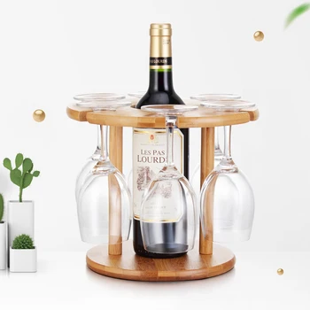 Kūrybos Vyno taurė džiovyklė Bambuko Sandėliavimo Lentynos Butelį Ekrano Savininkas 