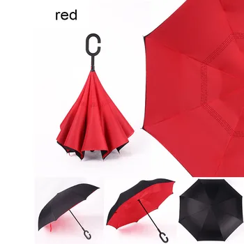 Kūrybos vyrų ir moterų dvigubai skėtis atvirkštinio skėtis ilga rankena skėtis free c rankena gali būti pritaikytas nemokamas pristatymas