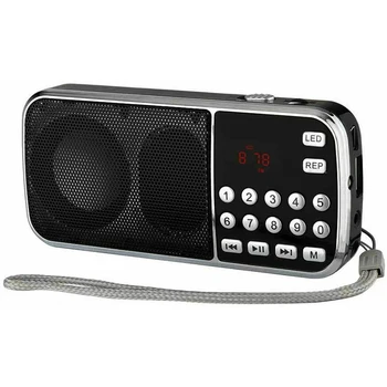 L-088 Mini MP3 Muzikos Grotuvas Garsiakalbis su LED Žibintuvėlis Auto Skenavimas, FM Radijo Imtuvas, Parama TF/SD/USB